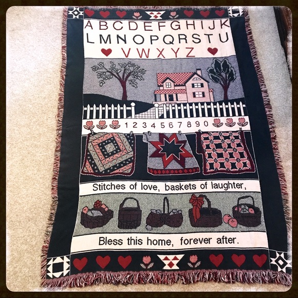 Other - NEW!! HUGE!! HAND STITCHED BY MORAVIAN CHURCH LADIES TAPESTRY/BLANKET/THROW!!